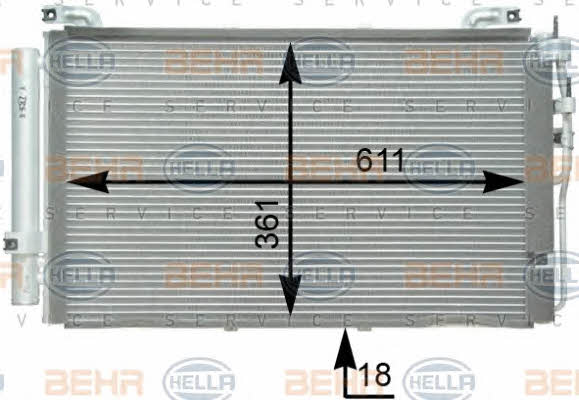 Behr-Hella 8FC 351 302-261 Радіатор кондиціонера (Конденсатор) 8FC351302261: Купити в Україні - Добра ціна на EXIST.UA!