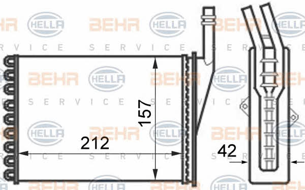Behr-Hella 8FH 351 024-351 Радіатор опалювача салону 8FH351024351: Купити в Україні - Добра ціна на EXIST.UA!