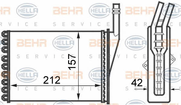 Behr-Hella 8FH 351 024-361 Радіатор опалювача салону 8FH351024361: Купити в Україні - Добра ціна на EXIST.UA!