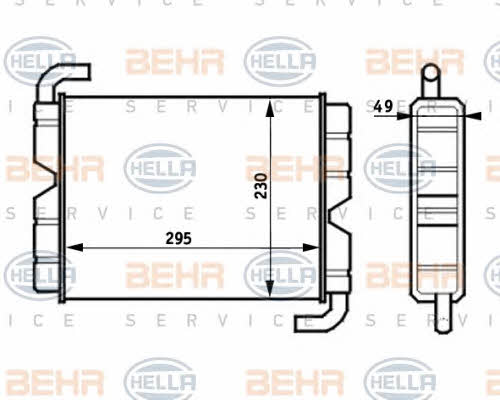 Behr-Hella 8FH 351 024-381 Радіатор опалювача салону 8FH351024381: Приваблива ціна - Купити в Україні на EXIST.UA!