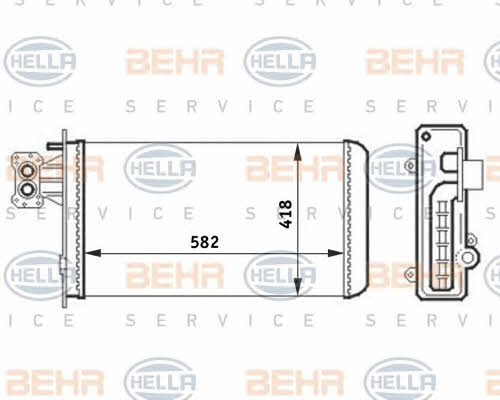 Behr-Hella 8FH 351 024-451 Радіатор опалювача салону 8FH351024451: Купити в Україні - Добра ціна на EXIST.UA!