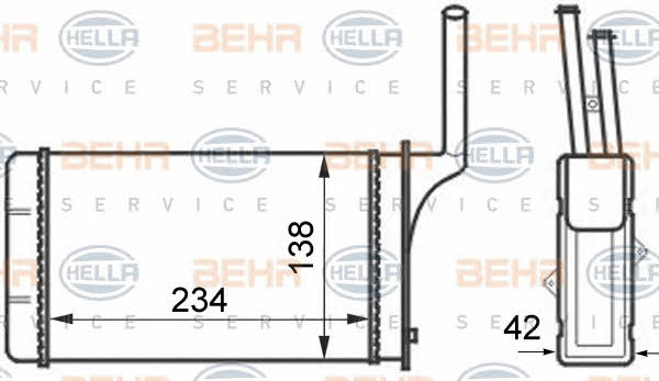 Behr-Hella 8FH 351 024-461 Радіатор опалювача салону 8FH351024461: Купити в Україні - Добра ціна на EXIST.UA!