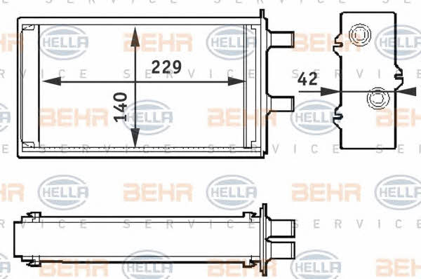 Behr-Hella 8FH 351 311-001 Радіатор опалювача салону 8FH351311001: Купити в Україні - Добра ціна на EXIST.UA!