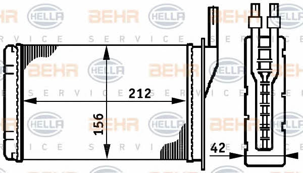Behr-Hella 8FH 351 311-051 Радіатор опалювача салону 8FH351311051: Приваблива ціна - Купити в Україні на EXIST.UA!