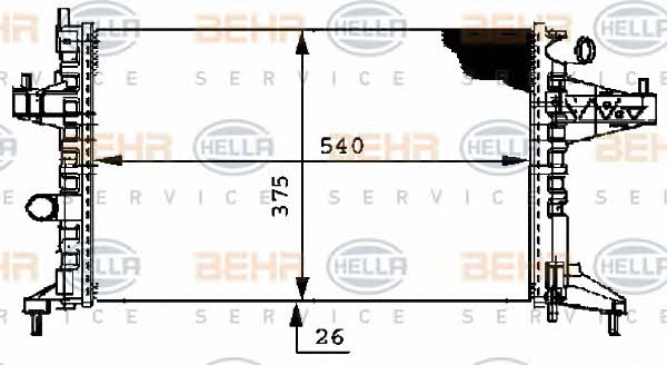 Радіатор охолодження двигуна Behr-Hella 8MK 376 714-364