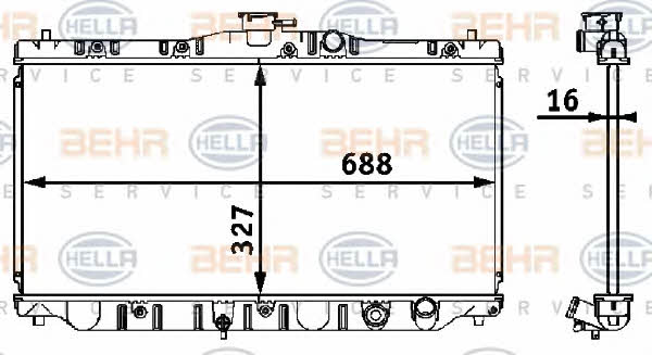 Behr-Hella 8MK 376 708-211 Радіатор охолодження двигуна 8MK376708211: Купити в Україні - Добра ціна на EXIST.UA!