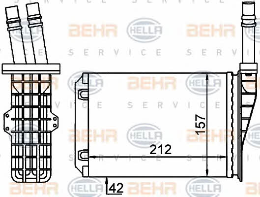 Behr-Hella 8FH 351 316-534 Радіатор опалювача салону 8FH351316534: Купити в Україні - Добра ціна на EXIST.UA!