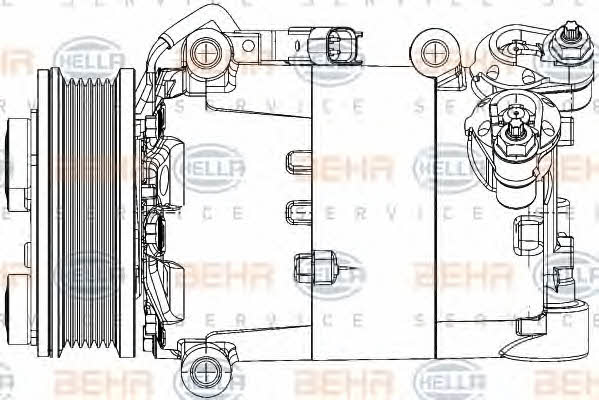 Компрессор кондиционера Behr-Hella 8FK 351 334-431