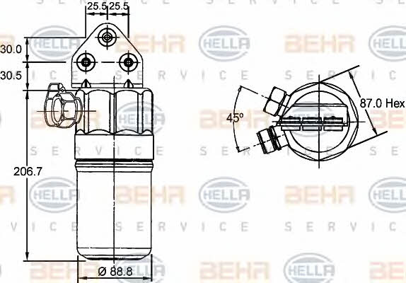 Behr-Hella 8FT 351 197-321 Осушувач кондиціонера 8FT351197321: Купити в Україні - Добра ціна на EXIST.UA!