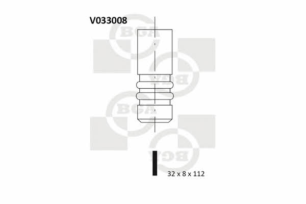 BGA V033008 Клапан випускний V033008: Купити в Україні - Добра ціна на EXIST.UA!