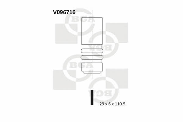 BGA V096716 Клапан випускний V096716: Приваблива ціна - Купити в Україні на EXIST.UA!