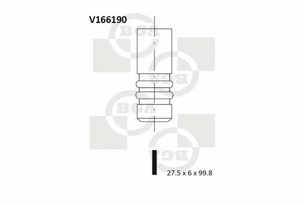 BGA V166190 Клапан впускний V166190: Купити в Україні - Добра ціна на EXIST.UA!