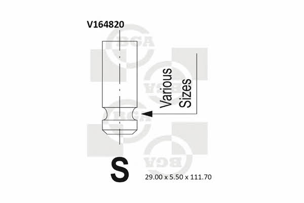 BGA V164820 Клапан впускний V164820: Купити в Україні - Добра ціна на EXIST.UA!