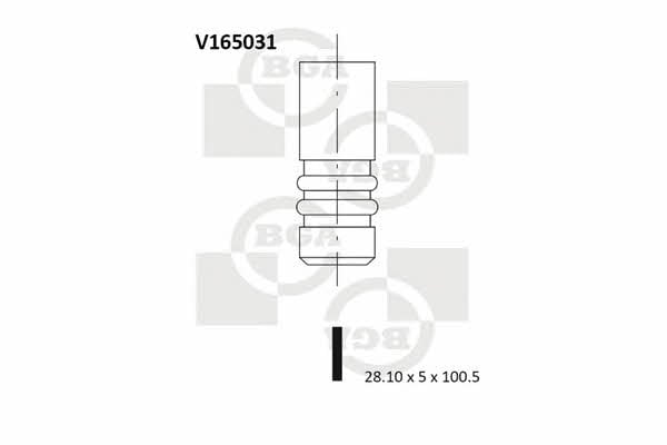 BGA V165031 Клапан випускний V165031: Купити в Україні - Добра ціна на EXIST.UA!