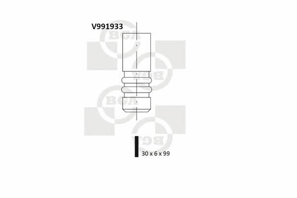 BGA V991933 Клапан впускний V991933: Купити в Україні - Добра ціна на EXIST.UA!