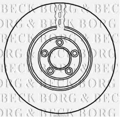 Borg & beck BBD5947S Диск гальмівний передній вентильований BBD5947S: Приваблива ціна - Купити в Україні на EXIST.UA!