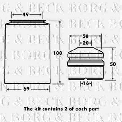 Borg & beck BPK7028 Пильник і відбійник на 1 амортизатор BPK7028: Купити в Україні - Добра ціна на EXIST.UA!