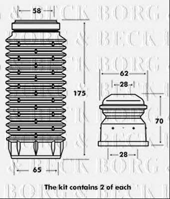 Borg & beck BPK7058 Пильник і відбійник на 1 амортизатор BPK7058: Купити в Україні - Добра ціна на EXIST.UA!