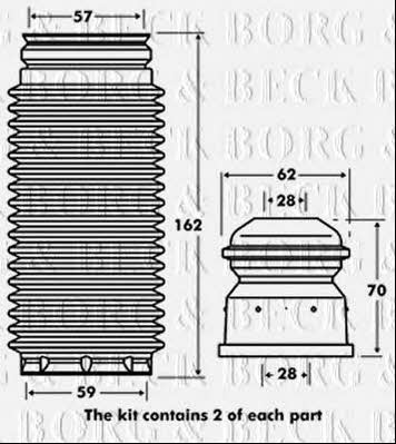 Borg & beck BPK7053 Пильник і відбійник на 1 амортизатор BPK7053: Приваблива ціна - Купити в Україні на EXIST.UA!