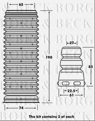 Borg & beck BPK7001 Пильник і відбійник на 1 амортизатор BPK7001: Приваблива ціна - Купити в Україні на EXIST.UA!