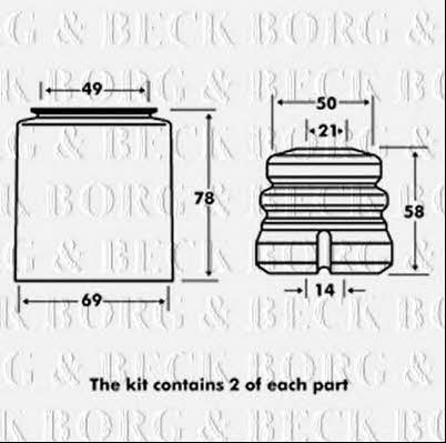 Borg & beck BPK7026 Пильник і відбійник на 1 амортизатор BPK7026: Купити в Україні - Добра ціна на EXIST.UA!