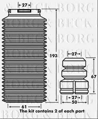 Borg & beck BPK7036 Пильник і відбійник на 1 амортизатор BPK7036: Купити в Україні - Добра ціна на EXIST.UA!