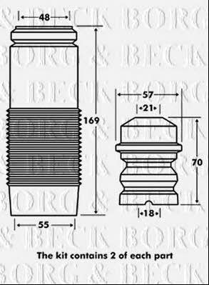 Borg & beck BPK7055 Пильник і відбійник на 1 амортизатор BPK7055: Купити в Україні - Добра ціна на EXIST.UA!
