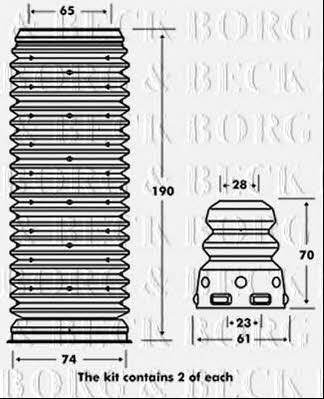 Borg & beck BPK7073 Пильник і відбійник на 1 амортизатор BPK7073: Купити в Україні - Добра ціна на EXIST.UA!