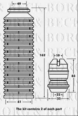 Borg & beck BPK7076 Пильник і відбійник на 1 амортизатор BPK7076: Купити в Україні - Добра ціна на EXIST.UA!