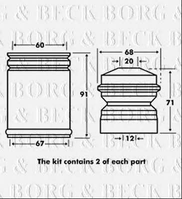 Borg & beck BPK7027 Пильник і відбійник на 1 амортизатор BPK7027: Купити в Україні - Добра ціна на EXIST.UA!