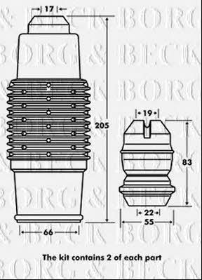 Borg & beck BPK7057 Пильник і відбійник на 1 амортизатор BPK7057: Купити в Україні - Добра ціна на EXIST.UA!