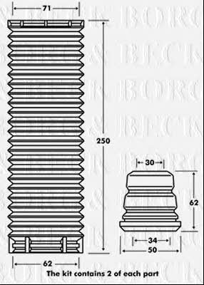 Borg & beck BPK7092 Пильник і відбійник на 1 амортизатор BPK7092: Купити в Україні - Добра ціна на EXIST.UA!