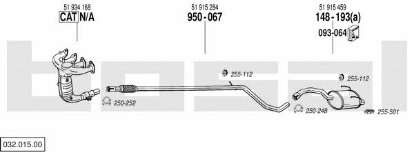  032.015.00 Система випуску відпрацьованих газів 03201500: Купити в Україні - Добра ціна на EXIST.UA!