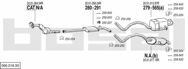 Bosal 066.016.50 Система выпуска отработаных газов 06601650: Купить в Украине - Отличная цена на EXIST.UA! 06601650 Bosal Система выпуска отработаных газов