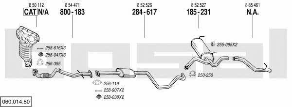 Bosal 060.014.80 Система выпуска отработаных газов 06001480: Купить в Украине - Отличная цена на EXIST.UA! 06001480 Bosal Система выпуска отработаных газов