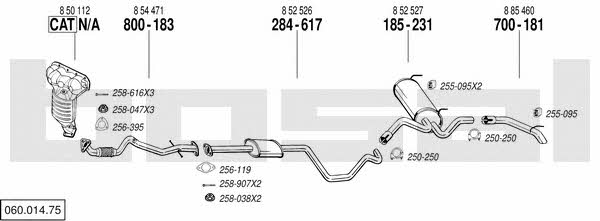 Bosal 060.014.75 Система выпуска отработаных газов 06001475: Купить в Украине - Отличная цена на EXIST.UA! 06001475 Bosal Система выпуска отработаных газов