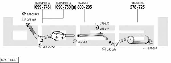 Bosal 074.014.60 Система випуску відпрацьованих газів 07401460: Купити в Україні - Добра ціна на EXIST.UA! 07401460 Bosal Система випуску відпрацьованих газів