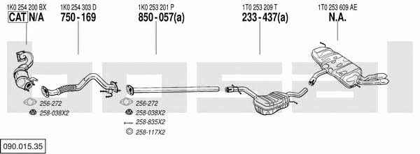 Bosal 090.015.35 Система выпуска отработаных газов 09001535: Купить в Украине - Отличная цена на EXIST.UA! 09001535 Bosal Система выпуска отработаных газов