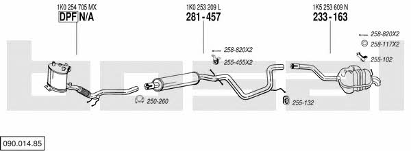 Bosal 090.014.85 Система выпуска отработаных газов 09001485: Купить в Украине - Отличная цена на EXIST.UA! 09001485 Bosal Система выпуска отработаных газов