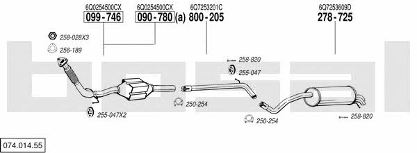 Bosal 074.014.55 Система випуску відпрацьованих газів 07401455: Купити в Україні - Добра ціна на EXIST.UA! 07401455 Bosal Система випуску відпрацьованих газів