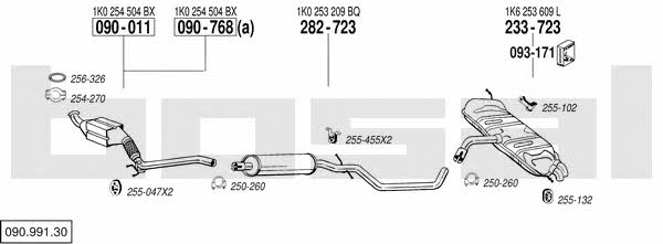 Bosal 090.991.30 Система выпуска отработаных газов 09099130: Купить в Украине - Отличная цена на EXIST.UA! 09099130 Bosal Система выпуска отработаных газов