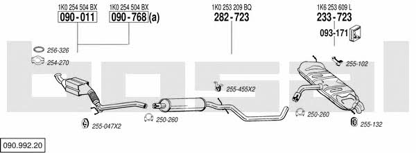 Bosal 090.992.20 Система выпуска отработаных газов 09099220: Купить в Украине - Отличная цена на EXIST.UA! 09099220 Bosal Система выпуска отработаных газов