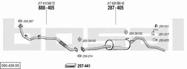 Bosal 090.439.55 Система выпуска отработаных газов 09043955: Купить в Украине - Отличная цена на EXIST.UA! 09043955 Bosal Система выпуска отработаных газов