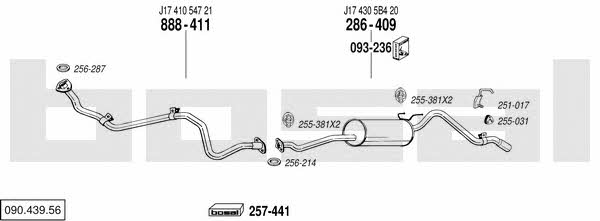 Bosal 090.439.56 Система выпуска отработаных газов 09043956: Купить в Украине - Отличная цена на EXIST.UA! 09043956 Bosal Система выпуска отработаных газов