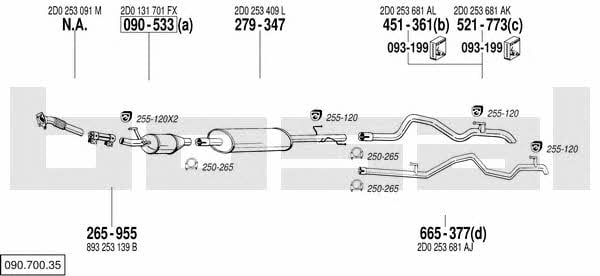 Bosal 090.700.35 Система выпуска отработаных газов 09070035: Купить в Украине - Отличная цена на EXIST.UA! 09070035 Bosal Система выпуска отработаных газов
