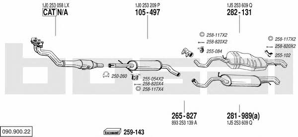 Bosal 090.900.22 Система выпуска отработаных газов 09090022: Купить в Украине - Отличная цена на EXIST.UA! 09090022 Bosal Система выпуска отработаных газов