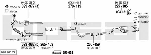 Bosal 090.900.27 Система випуску відпрацьованих газів 09090027: Приваблива ціна - Купити в Україні на EXIST.UA!