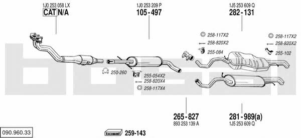 Bosal 090.960.33 Система выпуска отработаных газов 09096033: Купить в Украине - Отличная цена на EXIST.UA! 09096033 Bosal Система выпуска отработаных газов