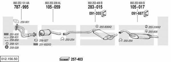 Bosal 012.156.50 Система випуску відпрацьованих газів 01215650: Купити в Україні - Добра ціна на EXIST.UA! 01215650 Bosal Система випуску відпрацьованих газів