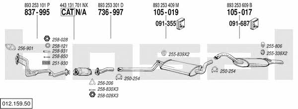 Bosal 012.159.50 Система випуску відпрацьованих газів 01215950: Купити в Україні - Добра ціна на EXIST.UA! 01215950 Bosal Система випуску відпрацьованих газів